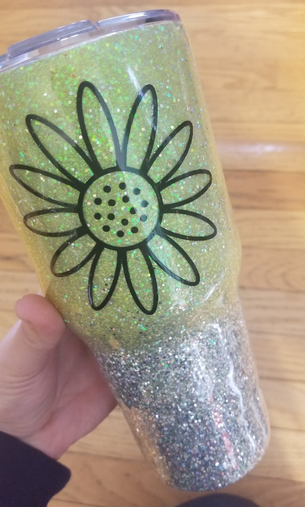 32oz tumbler with sunflower